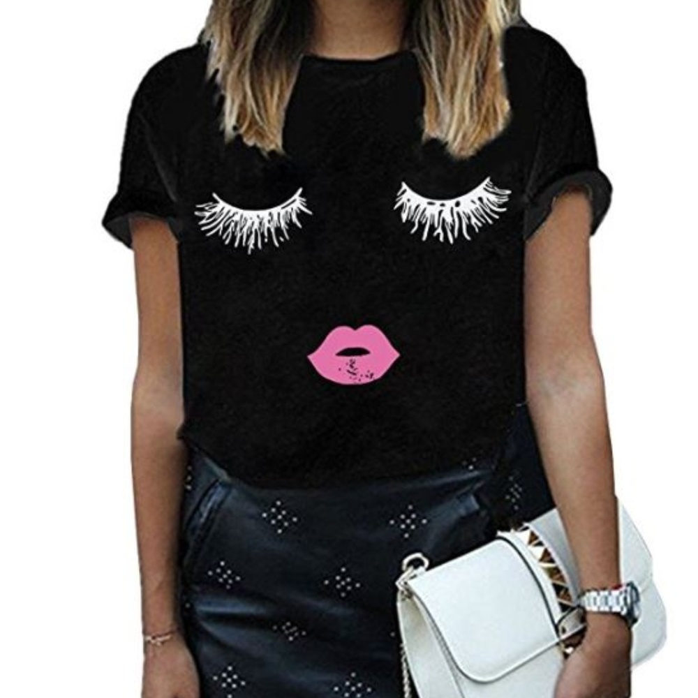 Tee Shirt Eyelash T-Shirt Graphic Tee